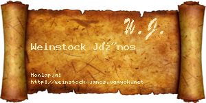 Weinstock János névjegykártya